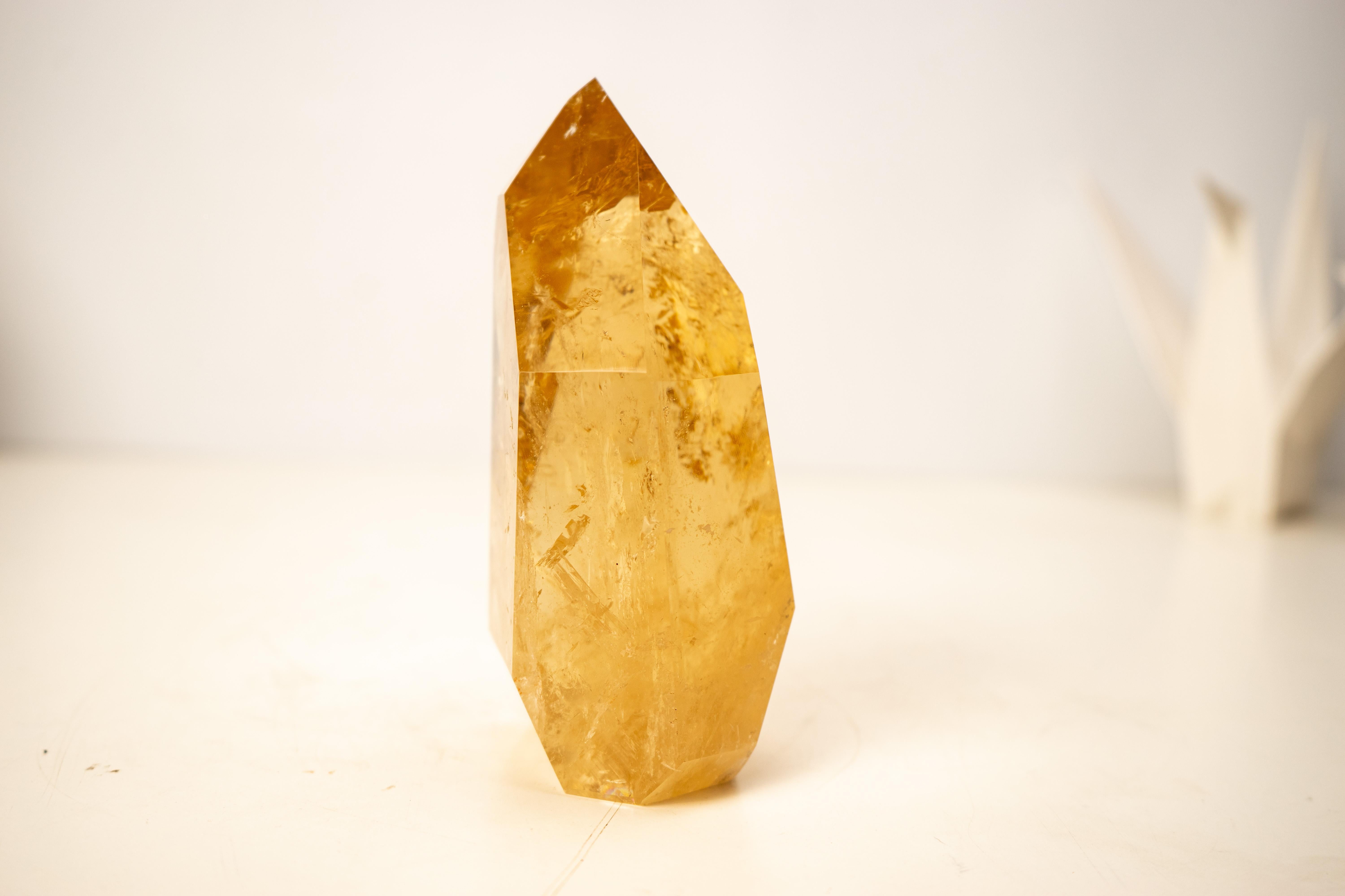 Natural Golden Honey Citrine Crystal Point For Sale 3