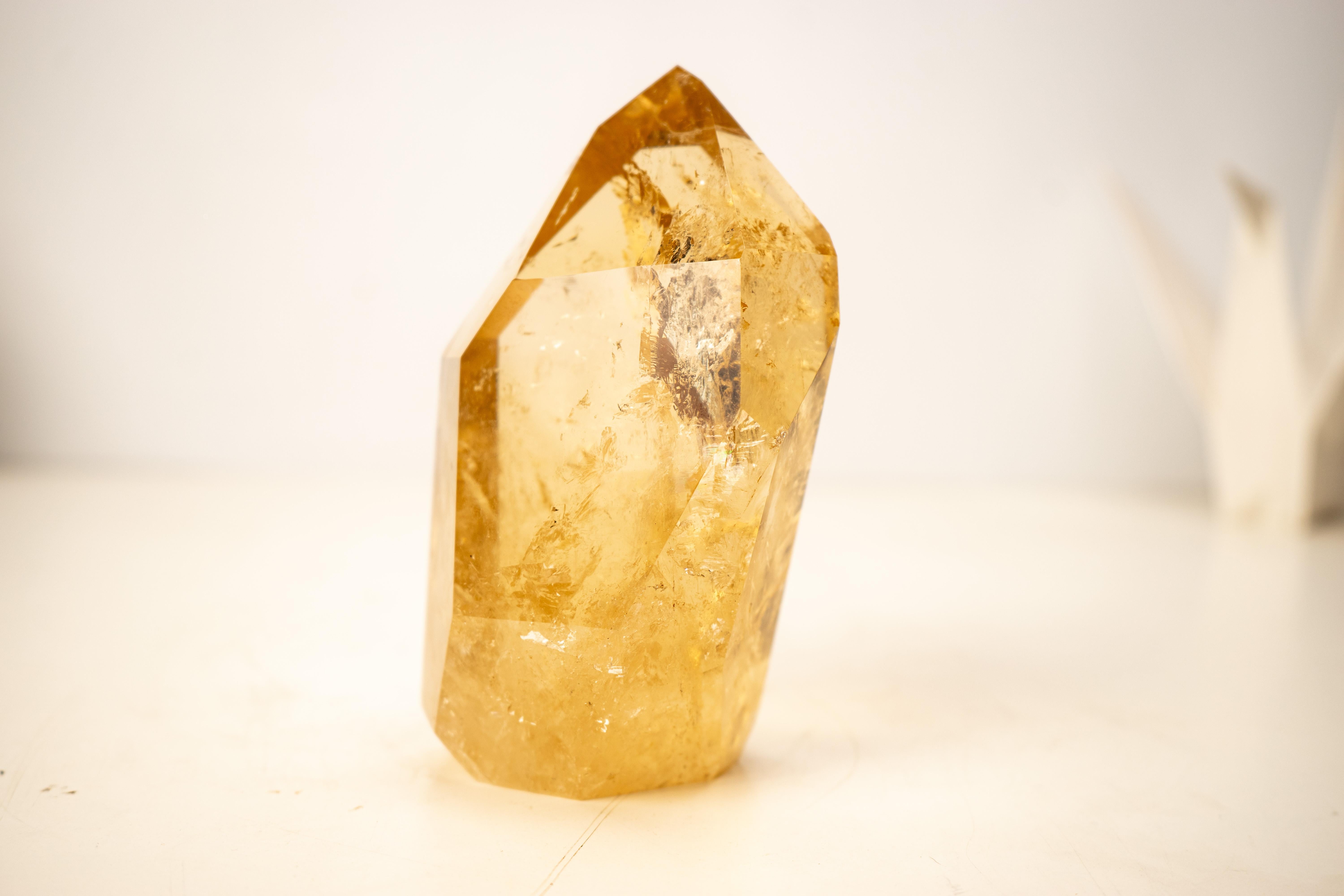 Natural Golden Honey Citrine Crystal Point For Sale 4