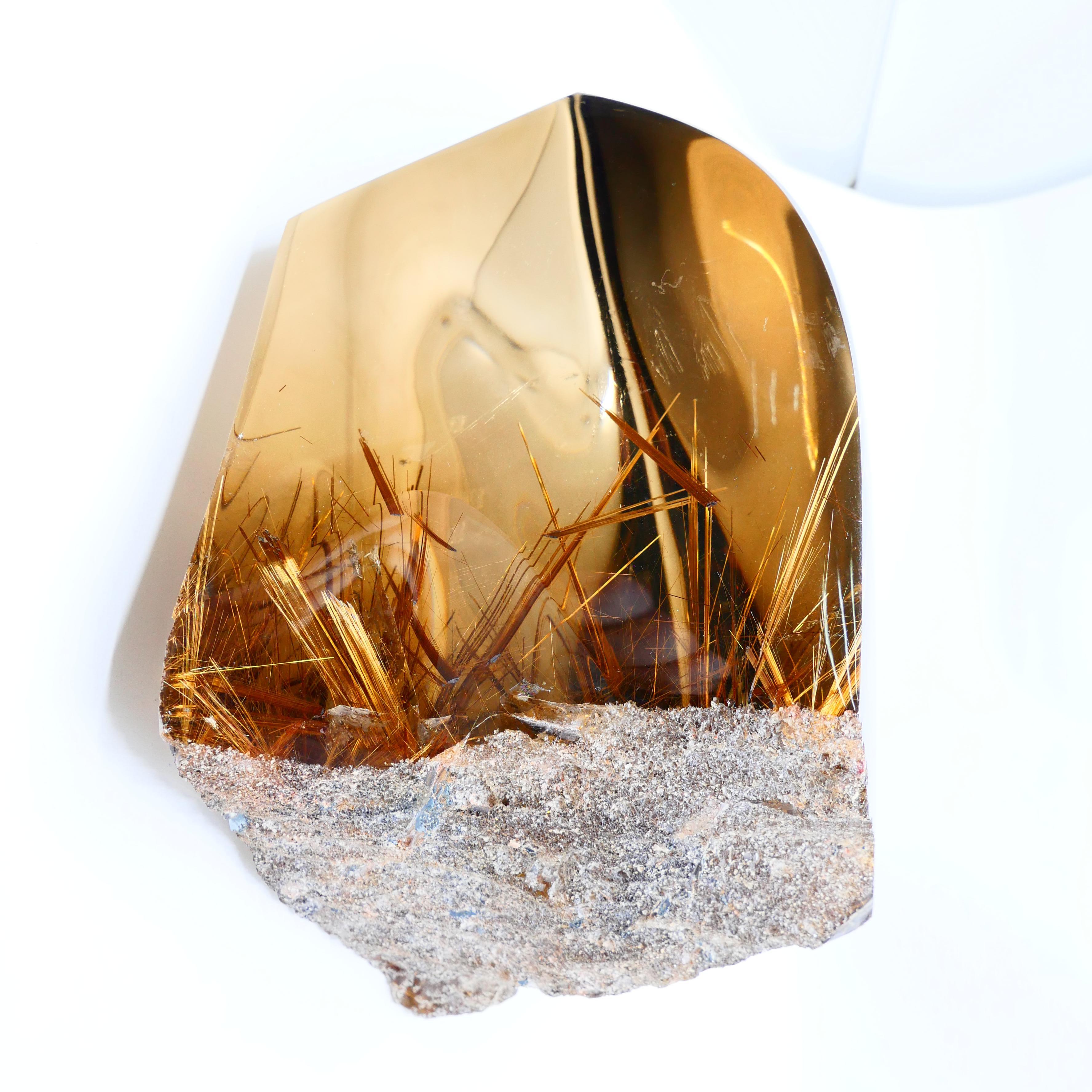 Natürlicher goldener Rutilquarz-Dekoration  3,6kg aus einer bedeutenden Kollektion für Damen oder Herren im Angebot
