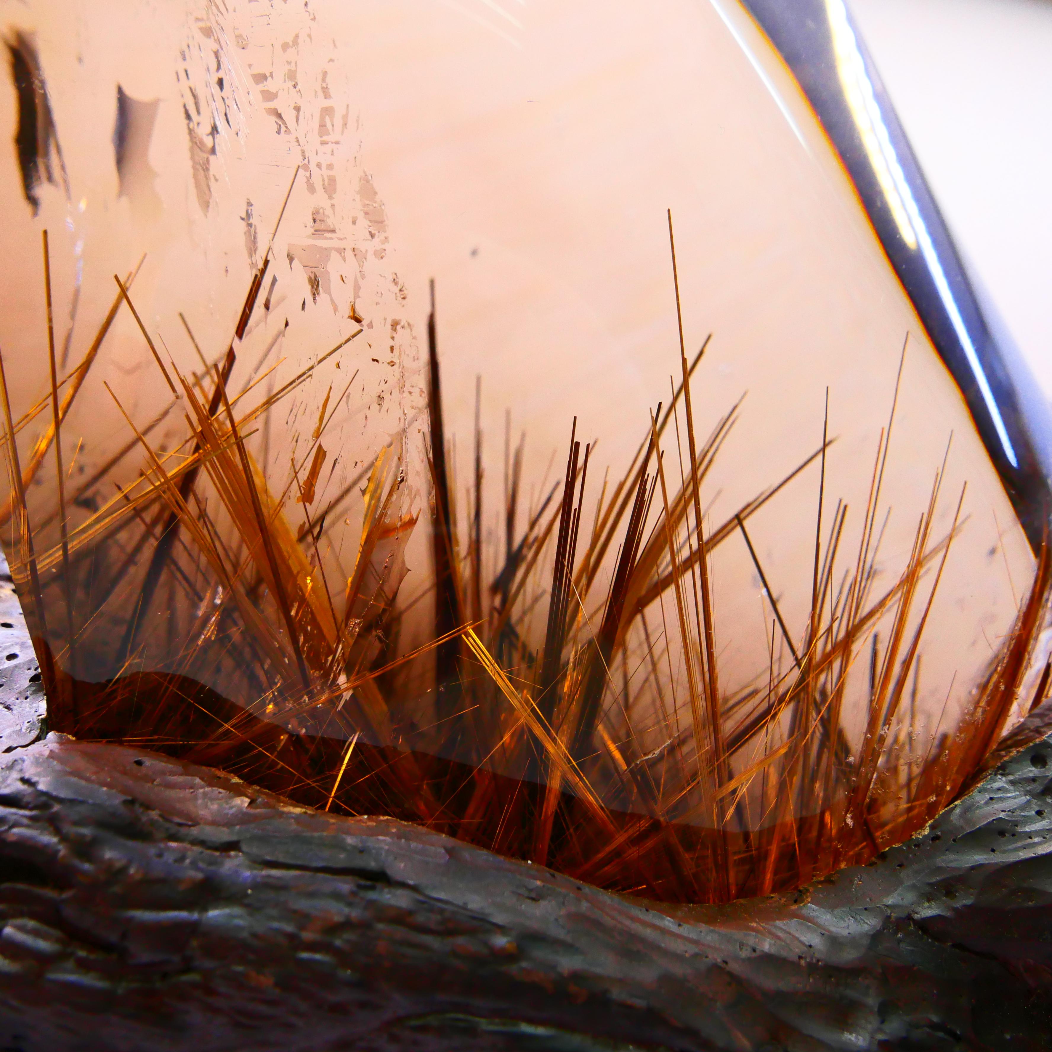 Natural Golden Rutilated Quartz Decoration 3.6kg from an Important Collection In New Condition For Sale In Hong Kong, HK