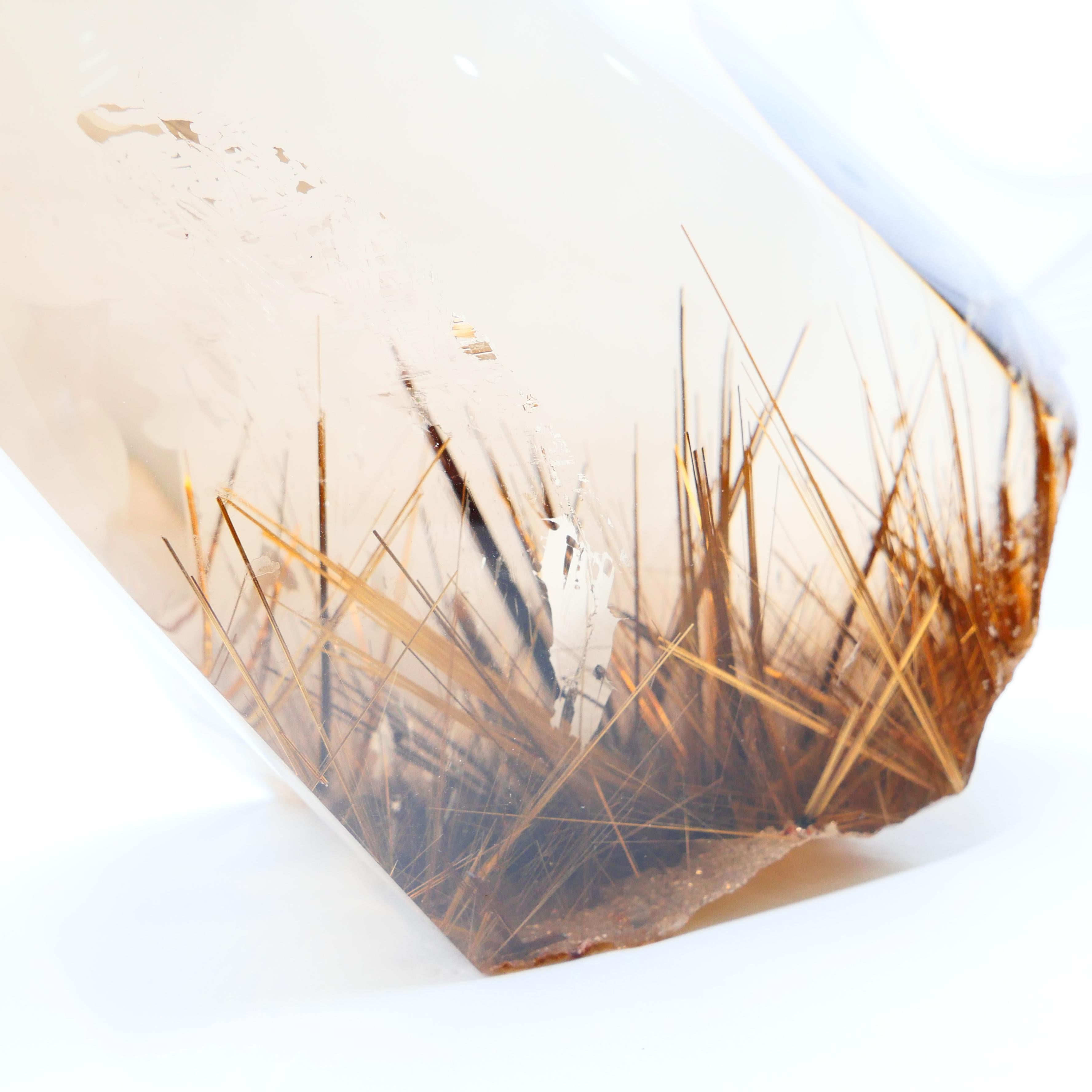 Natural Golden Rutilated Quartz Decoration 3.6kg from an Important Collection For Sale 1