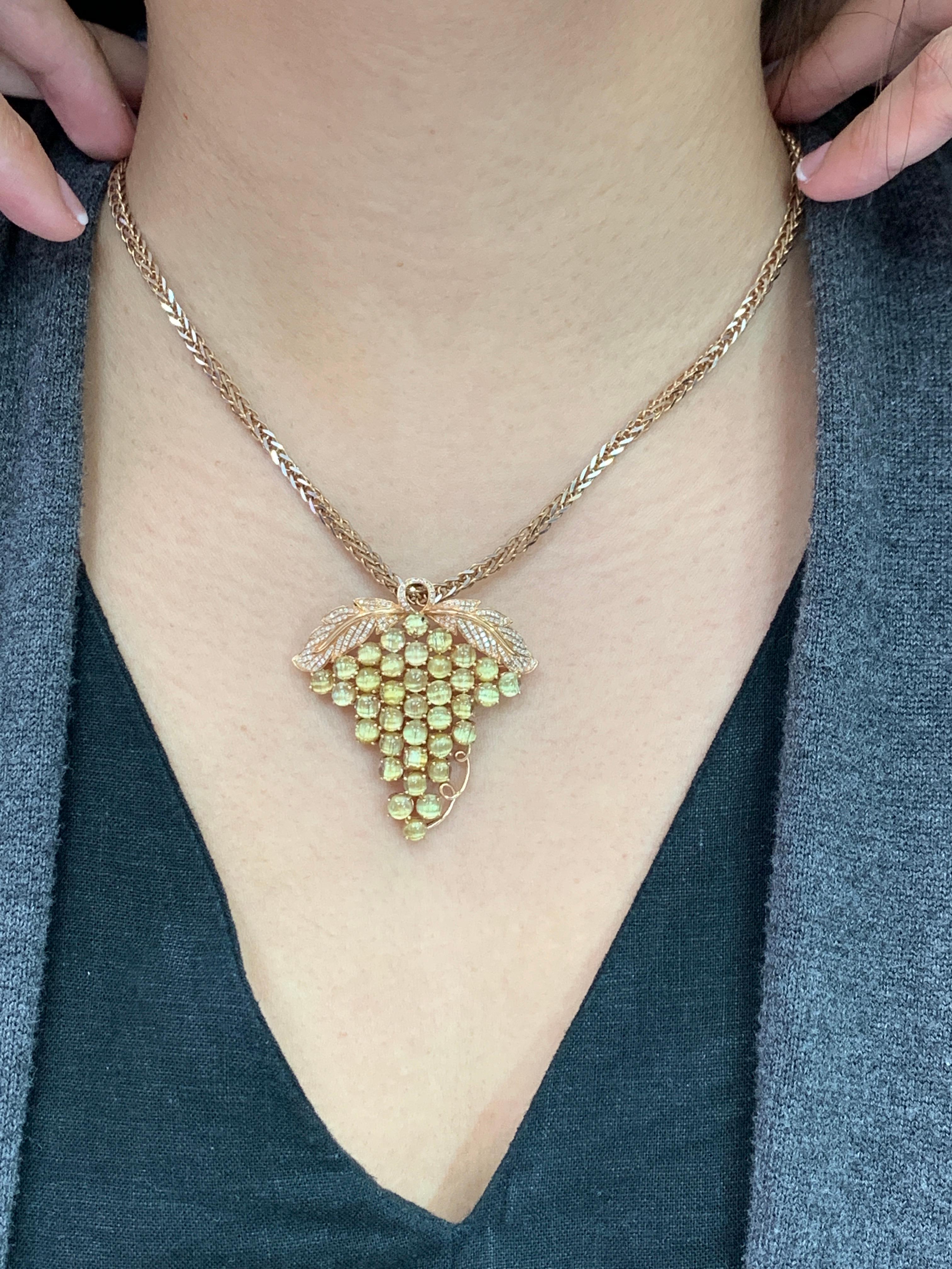 You can wear this as a pendant necklace or a brooch. Here is an exquisite natural Quartz gemstone with golden rutile fine jewelry. It was not easy to put this together. Not only did we have to match the color of each rutile quartz, we also had to