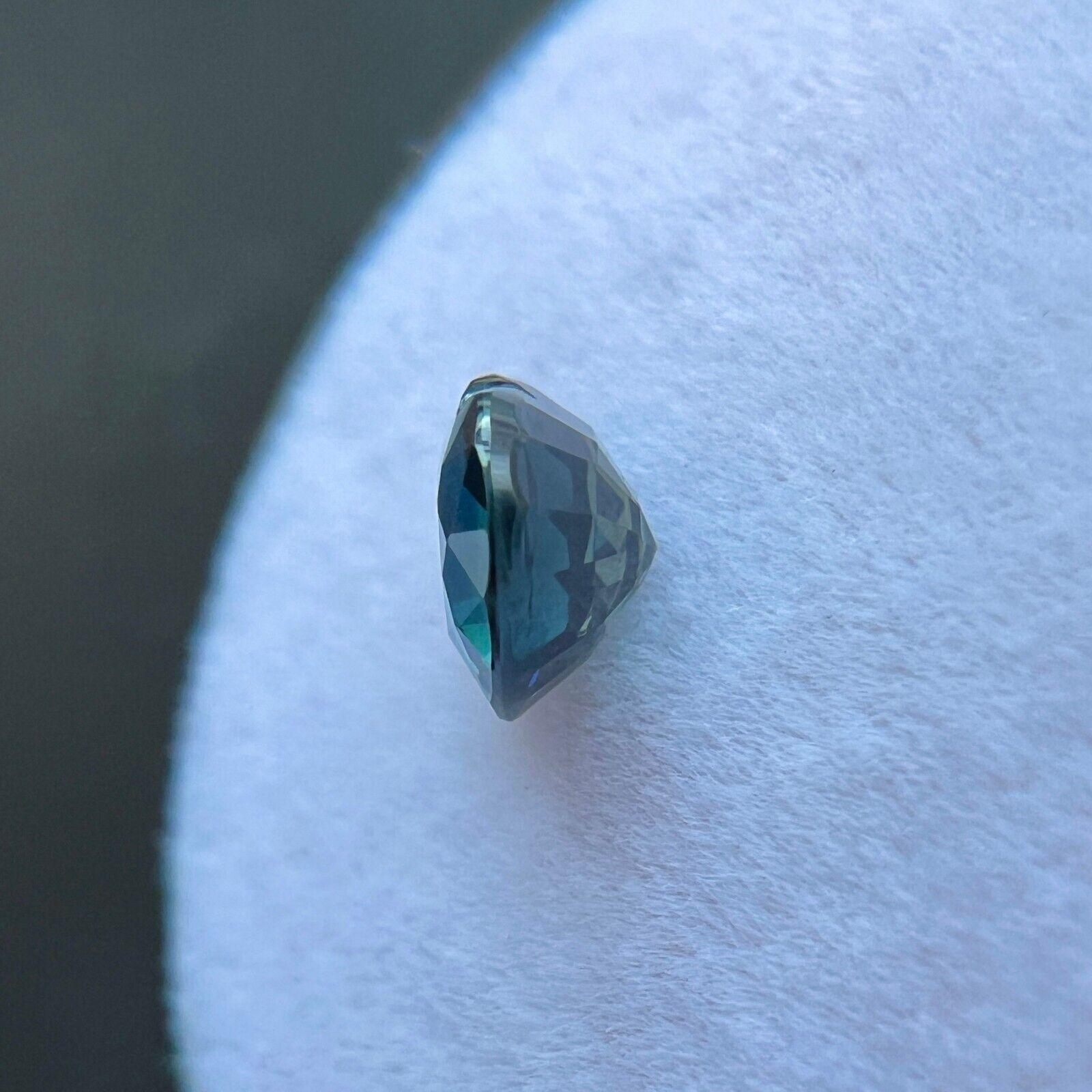Natural Gra Certified 1.06Ct Teal Blue Sapphire Untreated Heart Cut 6.3X5.7Mm If For Sale 3