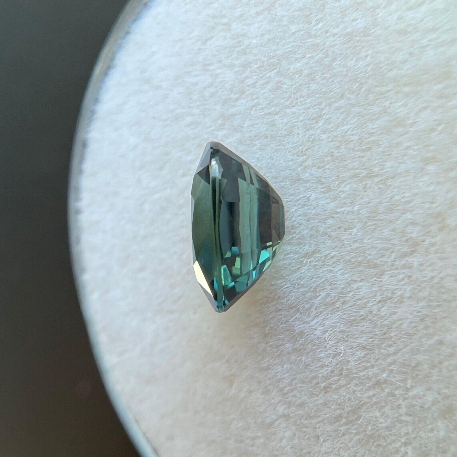 Zafiro azul verde natural certificado GRA 1,07 ct talla corazón sin tratar 6,3x5,7 mm en venta 2