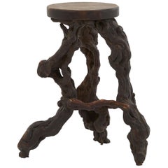 Vintage Natural Grapevine Root Counter Stool