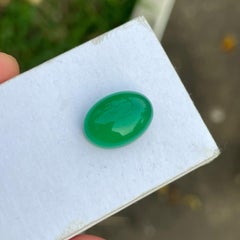 Natural Green Agate Cabochon Gemstone 6.65 Carats Indian Gemstone