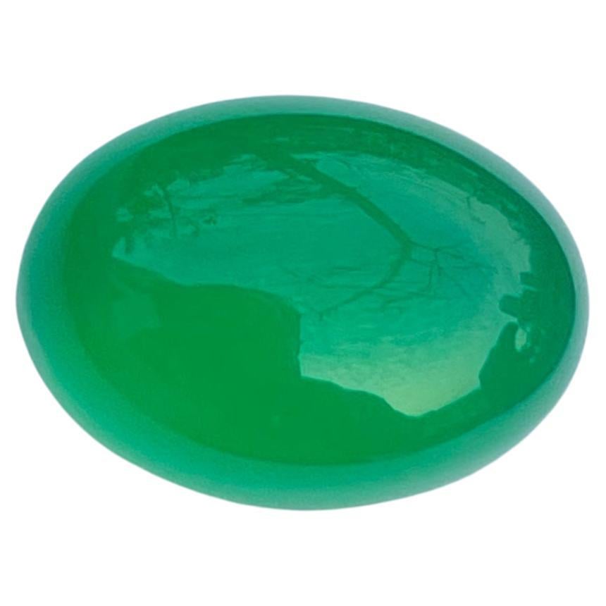 Natural Green Agate Cabochon Gemstone 6.65 Carats Indian Gemstone For Sale