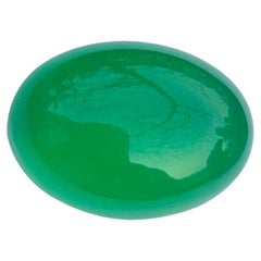Pierre précieuse en agate verte naturelle cabochon de 6,65 carats, pierre précieuse indienne 