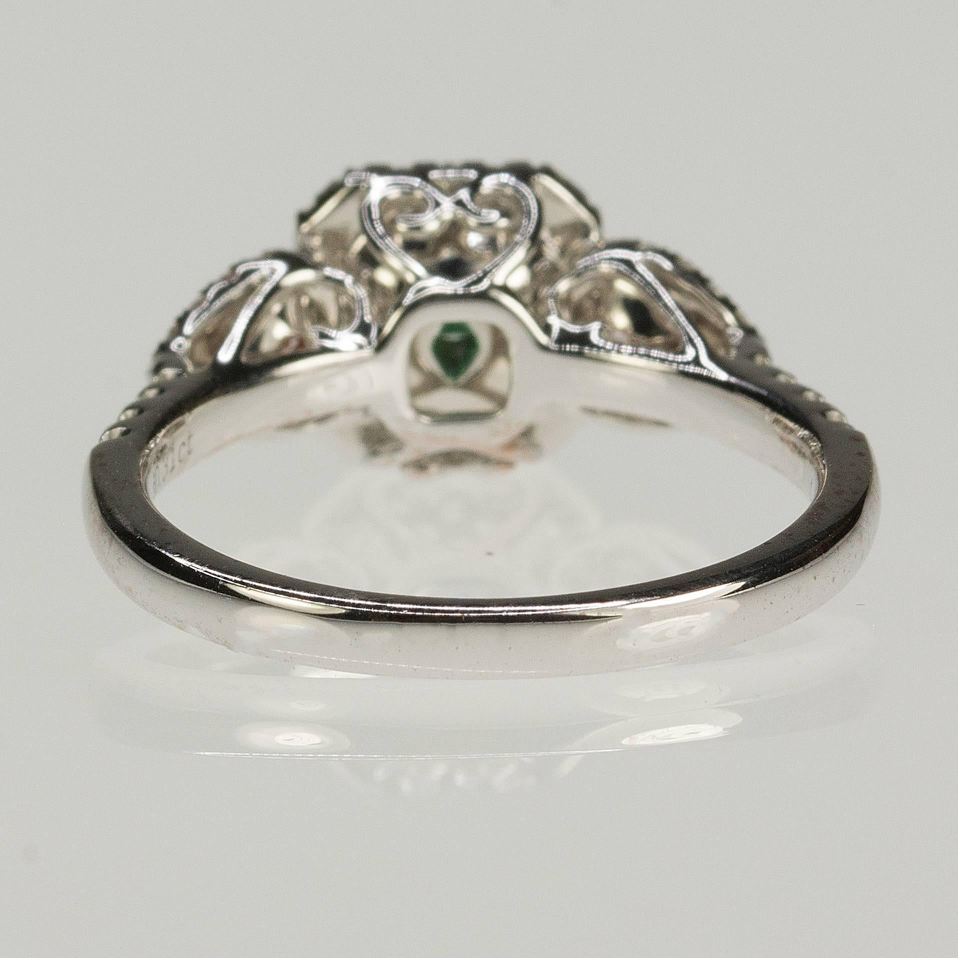 Women's or Men's  Natural Green and Pink Diamond Ring