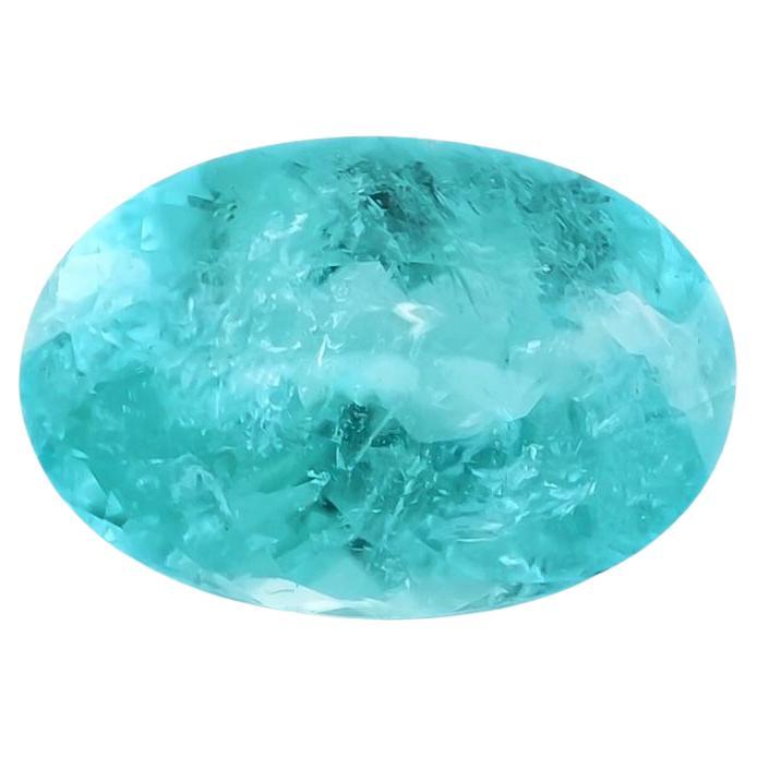 Pietra naturale di tormalina Paraiba brasiliana verde-blu 0,80 carati / Rapporto GIA