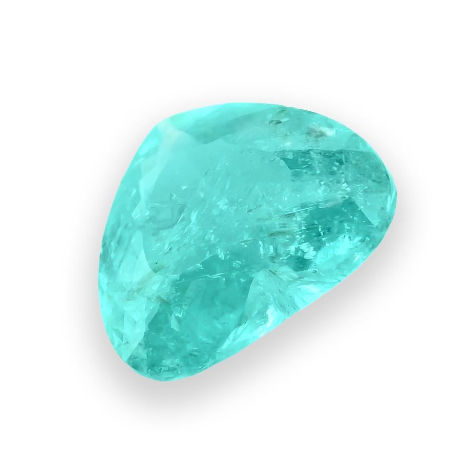 Women's or Men's Natural Green Blue Brazilian Paraiba Tourmaline Stone 2.49 carats/GUBELIN Report For Sale