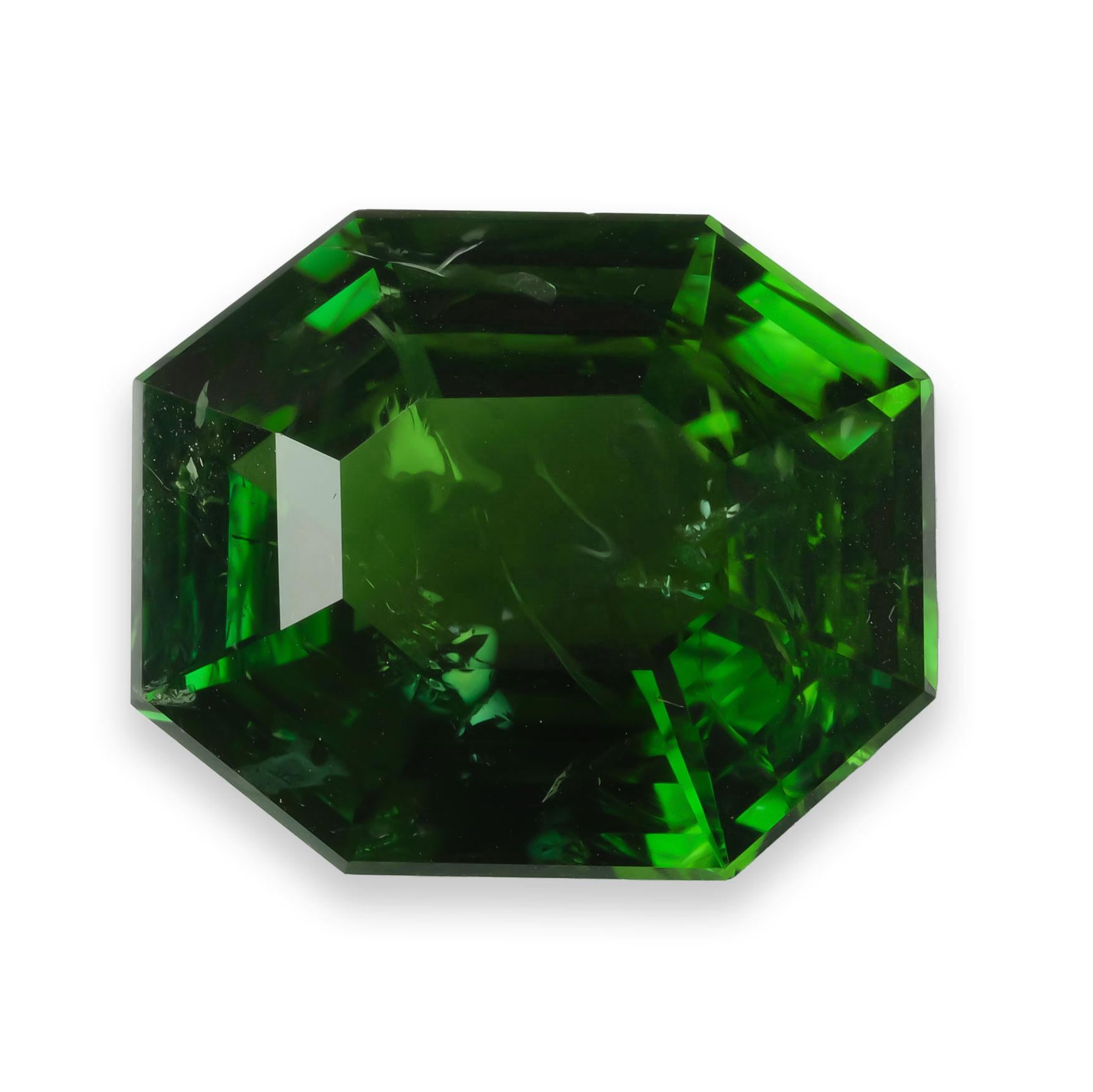 Entdecken Sie die außergewöhnliche Schönheit dieses natürlichen brasilianischen Paraiba-Turmalins mit einem Gewicht von beeindruckenden 9,09 Karat. Dieser seltene Edelstein, der für seine leuchtend grüne Farbe und seine außergewöhnliche Größe