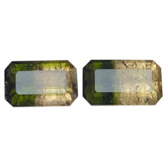 Natural Green & Brownish Yellow Bicolor Tourmaline 10.02 Carat Loose Gemstones
