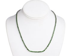 Collier de tennis Diopside en argent sterling 19 carats et chrome naturel vert