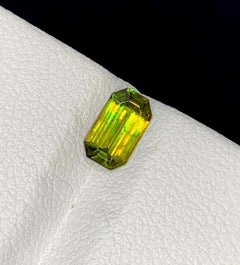 Natural Green Chrome Sphene Titanite Gemstone: 0.57 CT June Birthstone