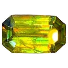 Natural Green Chrome Sphene Titanite Gemstone: 0.57 CT June Birthstone