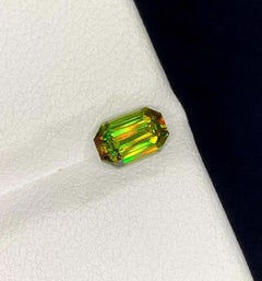 Natural Green Chrome Sphene Titanite Gemstone: 0.64 CT June Birthstone