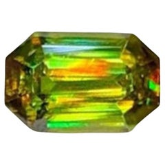 Natural Green Chrome Sphene Titanite Gemstone: 0.64 CT June Birthstone