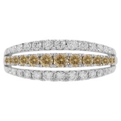 Natural Green Diamond 18K Gold Band Ring