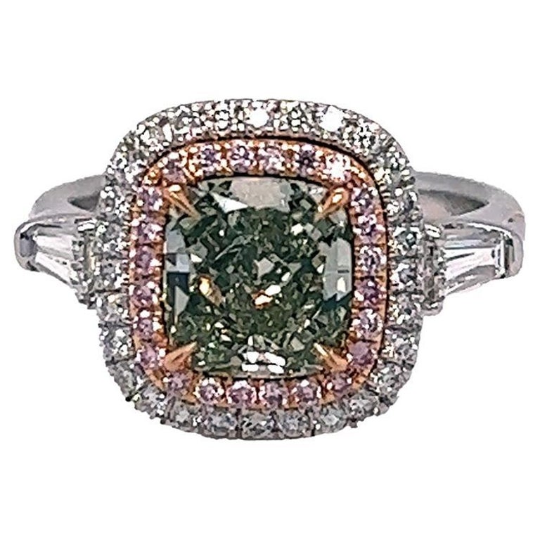 Natural Green Diamond Ring at 1stDibs