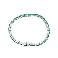 Natural Green Emerald Bracelet 21.23 Ct. Pear Shape 18K Gold GRS Certified