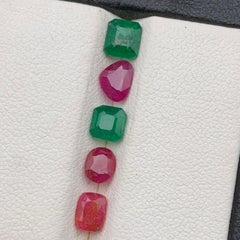 Natural Green Emerald & Reddish Pink Ruby 2.82 Ct Mix Cut Loose Gemstones Parcel