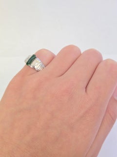Natural Green Jade and Diamond Ring