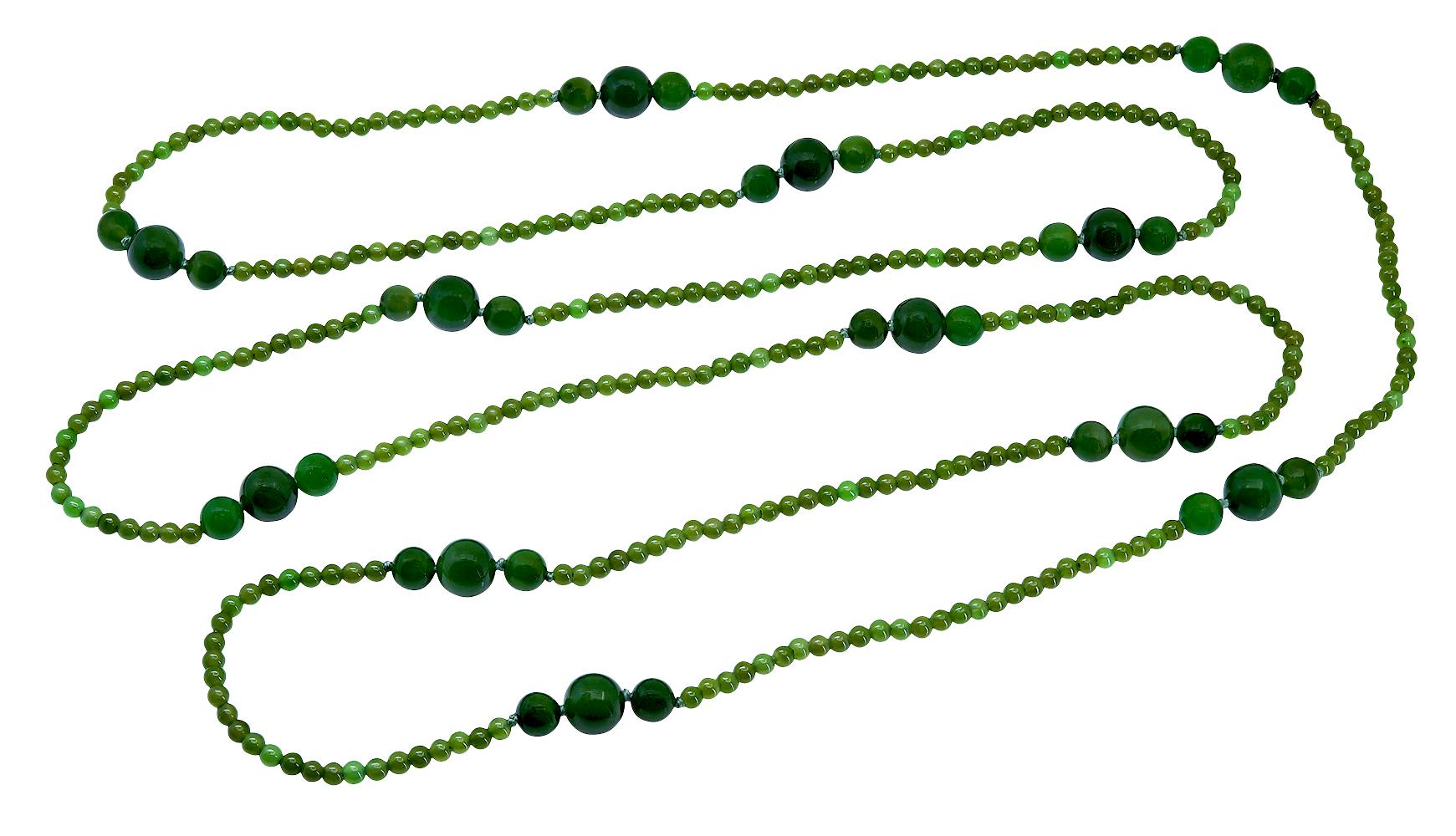 Contemporary Natural Green Jade Necklace