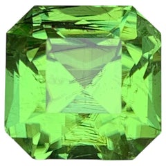 Natural Green Ludwigite Peridot 13.65 Carat Octagon Cut Loose Gemstone for Ring