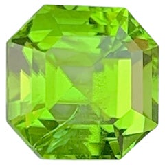 Natürlicher grüner Peridot Edelstein: 2.91 Asscher Schliff August Geburtsstein