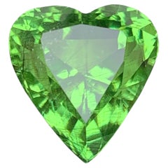 Natural Green Rutile Peridot 17.24 Carat Heart Cut Loose Gemstone for Pendant