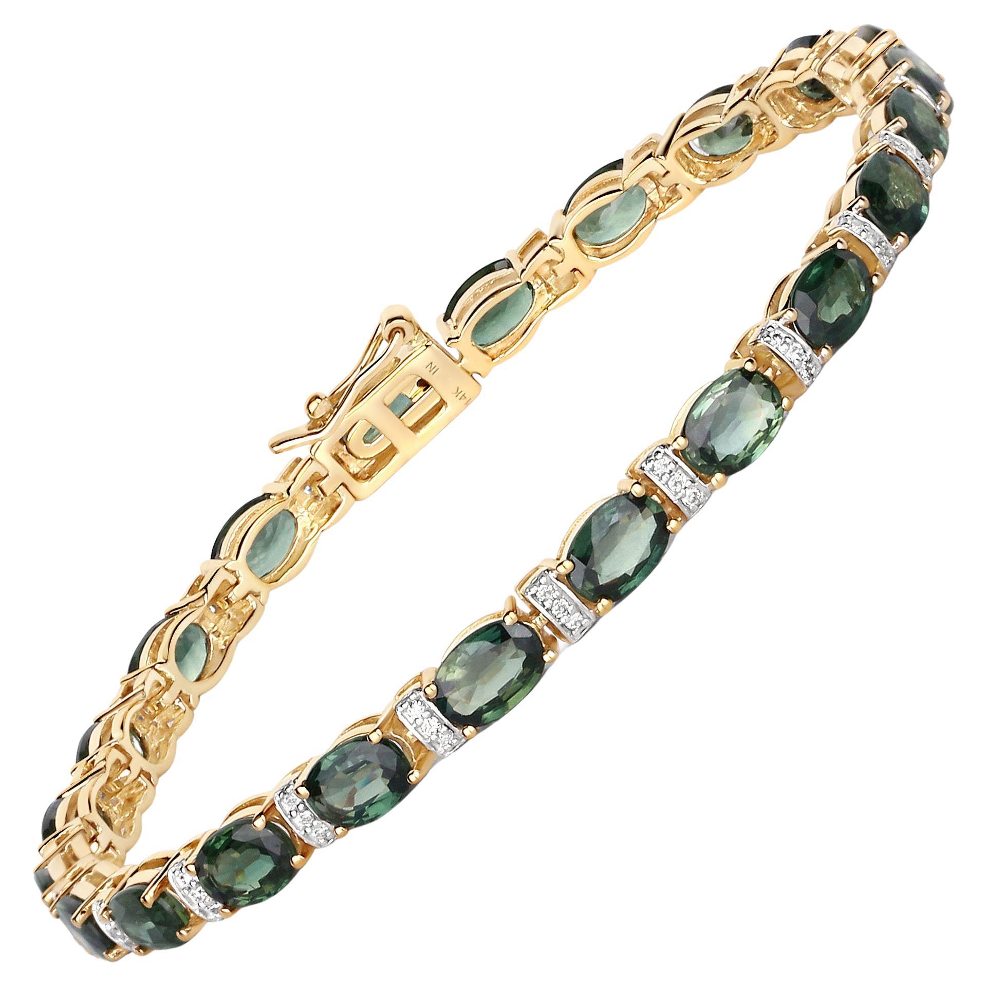 green sapphire tennis bracelet