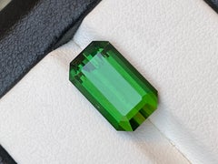 Natural Green Tourmaline 6.06 Carat Emerald Cut Loose Gemstone for Ring