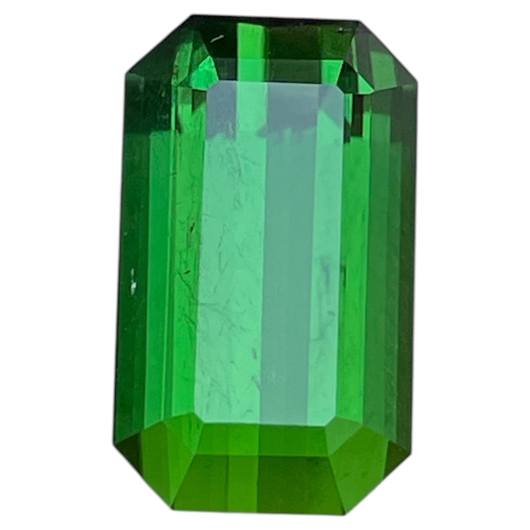 Turmalina verde natural de 6,06 quilates, talla esmeralda, piedra suelta para anillo