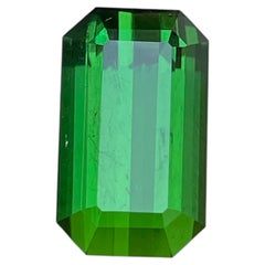 Natural Green Tourmaline 6.06 Carat Emerald Cut Loose Gemstone for Ring