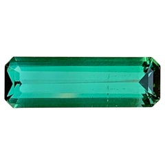 Natural Green Tourmaline Long Emerald Cut Gemstone for Pendant Jewelry 18mm