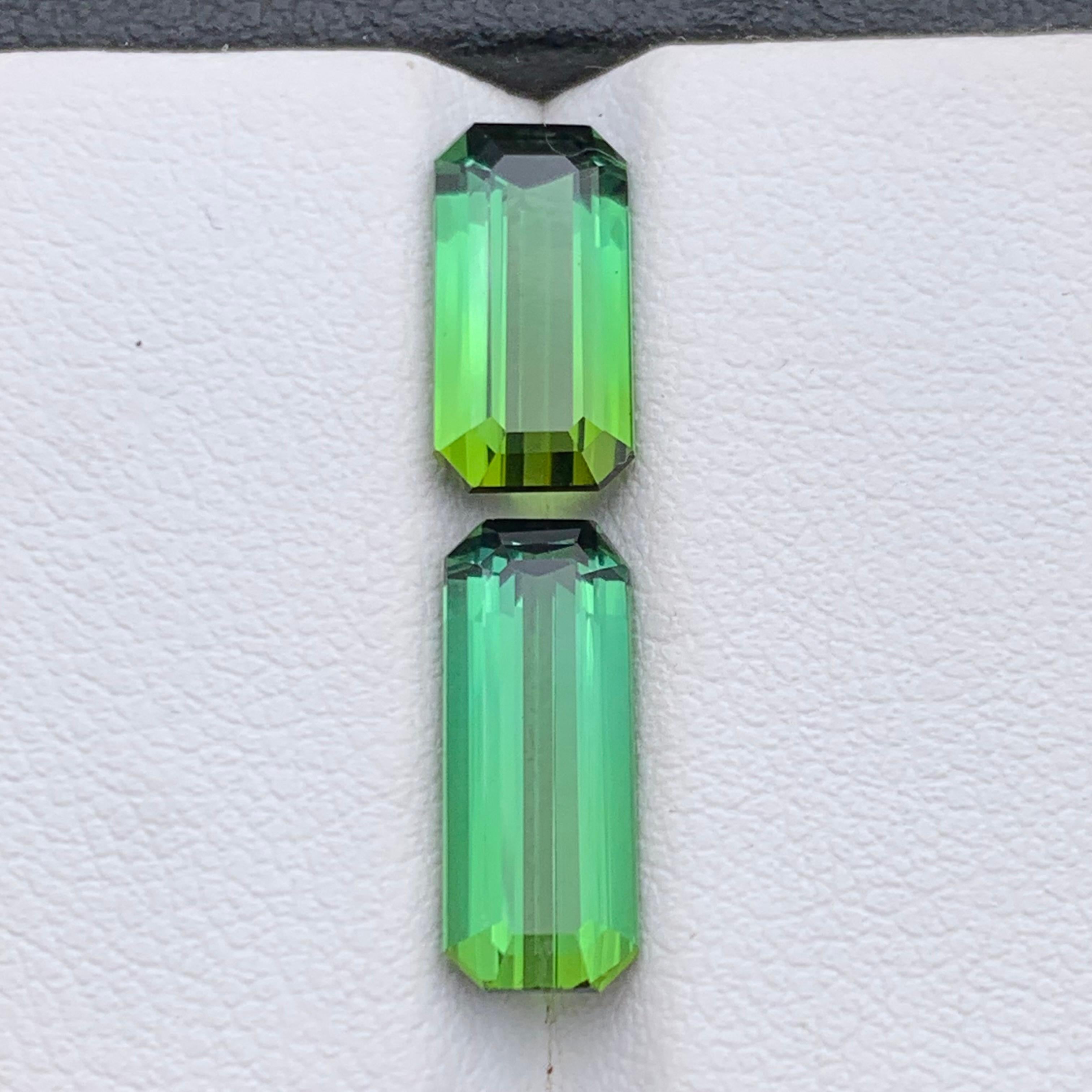 Natural Green Tourmaline Ring, Pendant Loose Gemstones 5.30 Ct Emerald Cut-Jewel For Sale 6