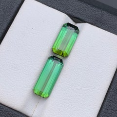 Natural Green Tourmaline Ring, Pendant Loose Gemstones 5.30 Ct Emerald Cut-Jewel