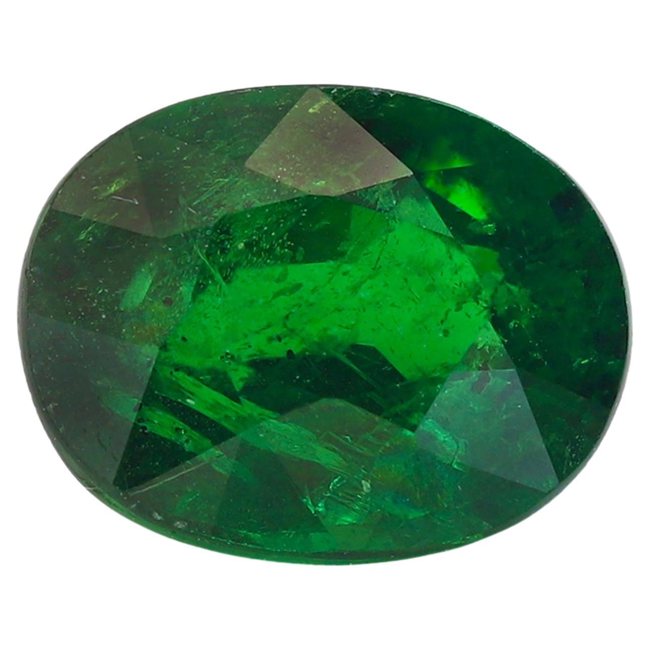 Natural Green Tsavorite Garnet 1.62 Carats Cut Garnet, Garnet Jewelry, Faceted For Sale