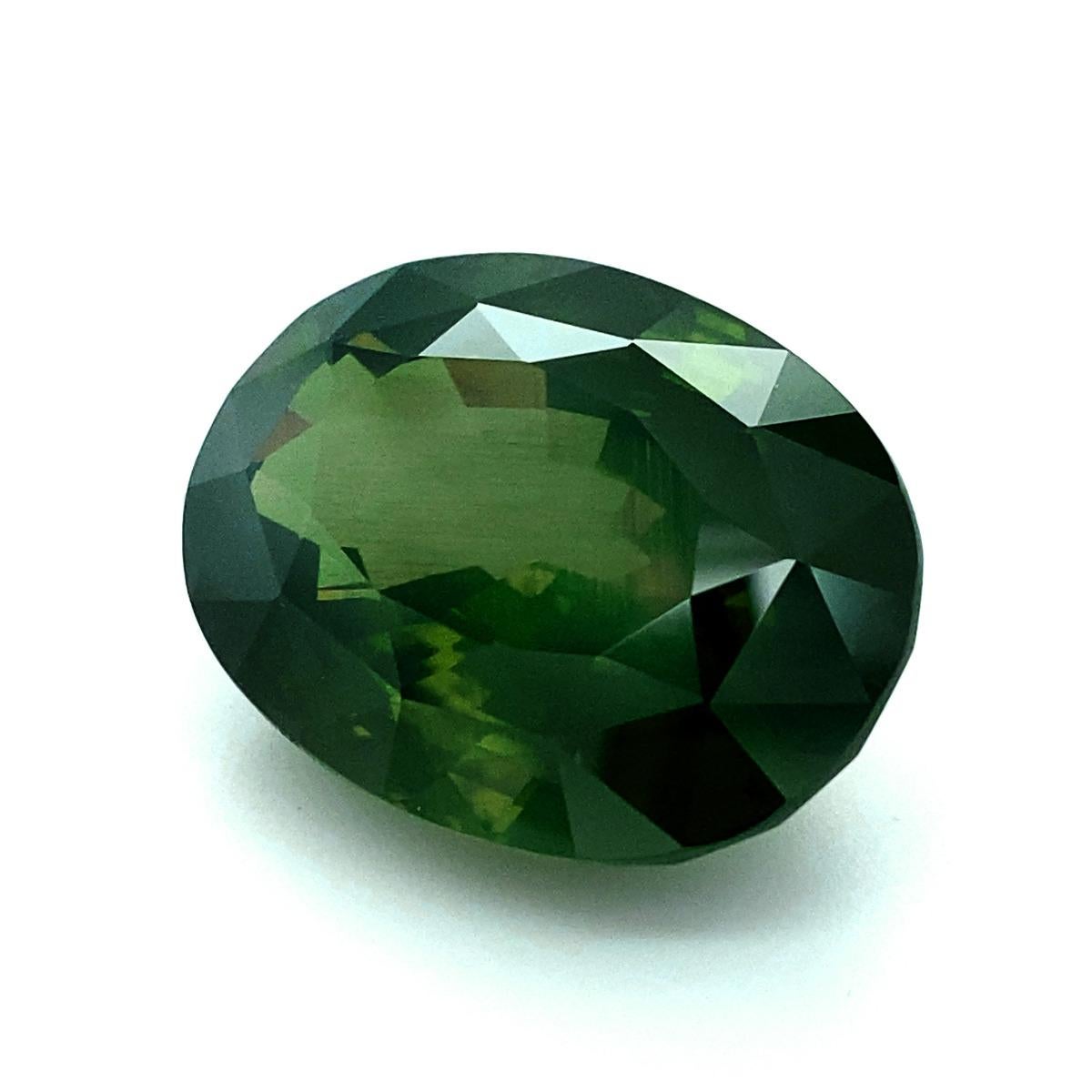 Gemma di zircone verde naturale 43,53 carati con rapporto GIA / JupiterGem In condizioni Nuovo a Los Angeles, CA