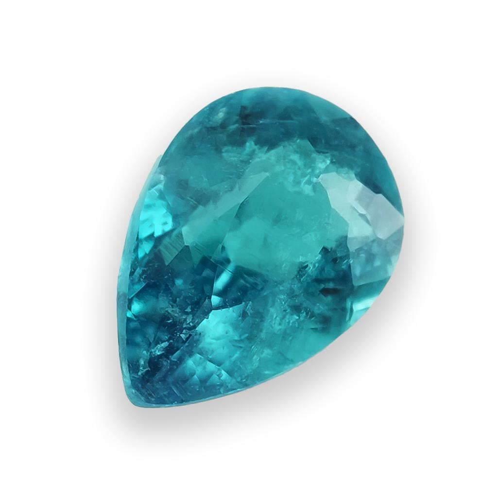 Pietra naturale di tormalina Paraiba brasiliana di colore blu verdastro da 0,70 carati / Rapporto GIA In condizioni Nuovo in vendita a Los Angeles, CA