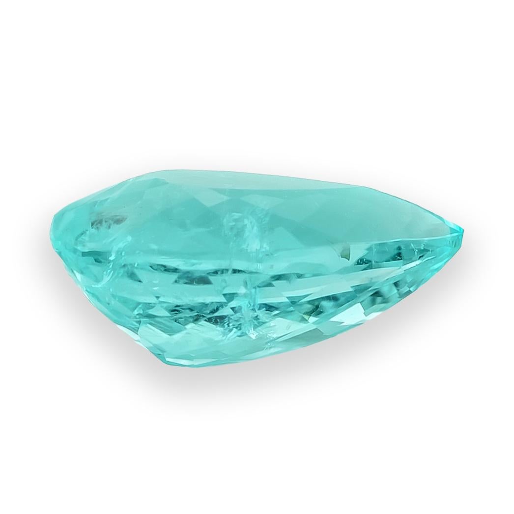 Women's or Men's Natural Greenish Blue Brazilian Paraiba Tourmaline Stone 1.37 cts/GUBELIN Report For Sale
