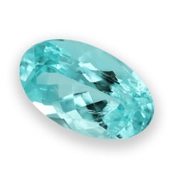 Natural Greenish Blue Mozambique Tourmaline Gemstone 1.11 carats with GIA Report