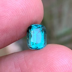 Tormalina blu verdastra naturale con taglio a cuscino da 2,12 carati, gemma sfusa per anello
