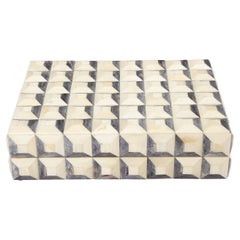 Scatola di piastrelle dimensionali in osso naturale e grigio