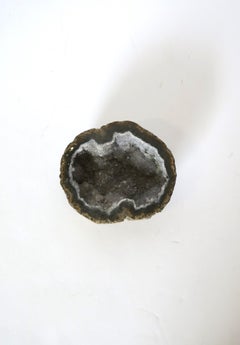 Natural Grey Quartz Geode Decorative Object or Paperweight