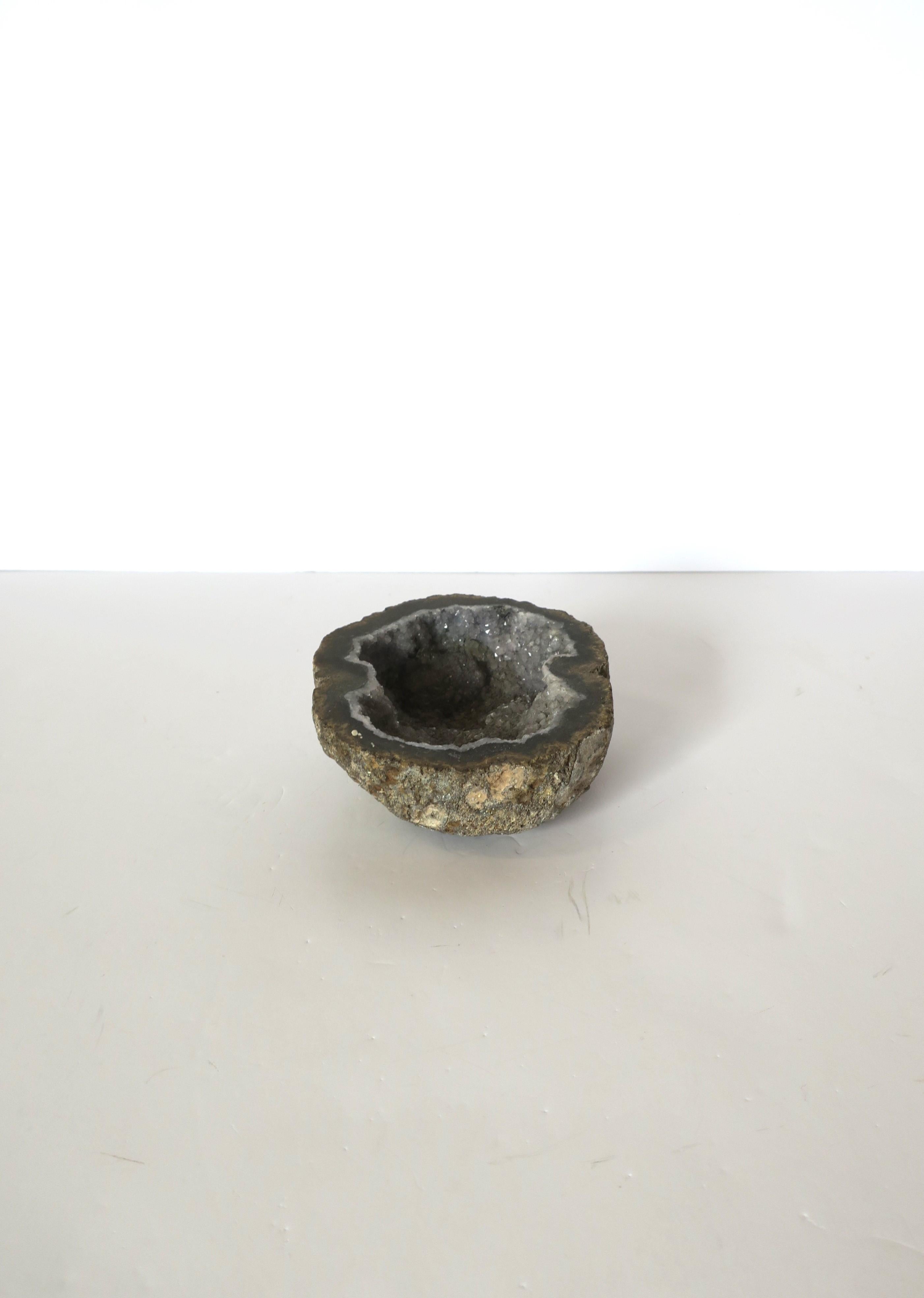 18th Century and Earlier Natural Grey Quartz Geode Decorative Object or Paperweight For Sale