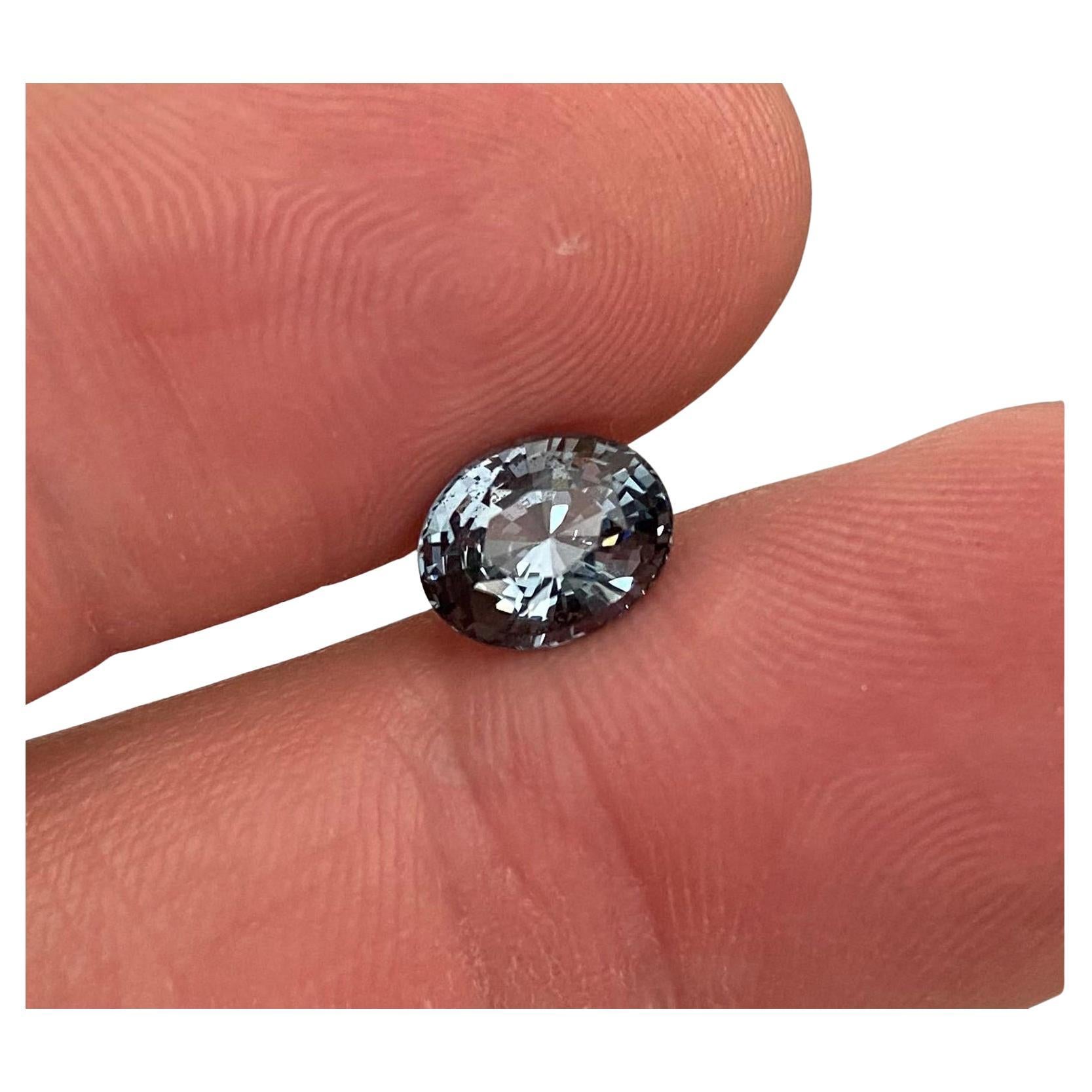 Natural Grey Spinel loose gemstone 2.14 ct., High quality, Oval cut, Tanzania For Sale