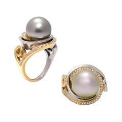 Natural Grey Tahitian Pearl Cocktail Ring