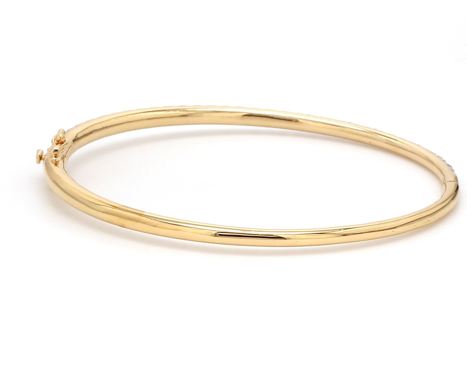 Bracelet jonc d'éternité en or jaune 14 carats avec diamants naturels H/SI de 1,8 carat Pour femmes en vente